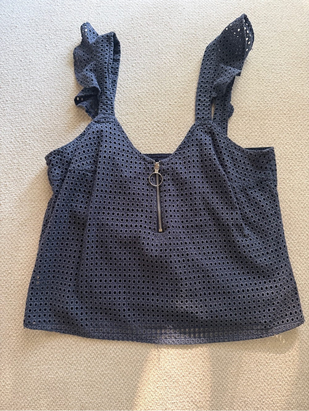 Studio F Navy Eyelet Crop Top